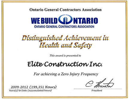 OGCA 2012 Safety Achievement Award